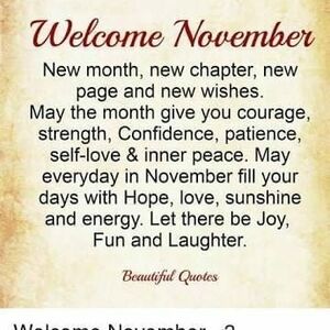 Welcome November Inspirational Quote Print